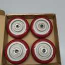 4 Inches Casters Wheels Medium Duty, 4 Packs Bearing 400LBS, Replacement for Platform Trucks Cart Furniture Workbench, Red PVC