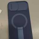 SURITCH for iPhone 13/14 Case with Magnetic Camera Slide Cover and Adjustable Kickstand, Compatible with MagSafe, Shockproof Bumper Case Slim Protective Cover for iPhone 13/14 6.1 Inch, Blue