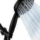 Matt Black Shower Head with Handheld Spray High Pressure-Multifunction Strong Flow Rain Massage Showerhead with Extra long Hose and Adjustable Overhead Holder 