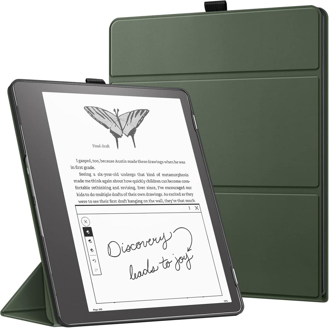 Fintie Trifold Case for Kindle Scribe (2024/2022 Release) - Ultra Lightweight Slim Shell Foldable Stand Cover with Auto Sleep/Wake for 10.2" Amazon Kindle Scribe 2024/2022, Alpine Green