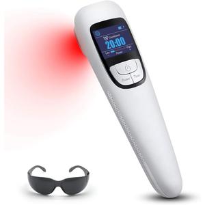 Red Light Therapy Device for Shoulder Back Knee Joint Muscle Pain Relief, 13pcs x 650nm + 3pcs x 808nm, 4 Power + 4 Timer, Handheld Cold Laser Therapy Device for Dogs Pet Horse