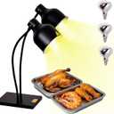 Commercial Head Food Heat Lamp, Portable Electric Food Warmer 3-Bulb 550W Electric Warming Lights for Food Service Restaurant Buffet Kitchen (Black)
