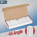 Everest 45 Angled RJ45 Cat6 Keystone Jacks 20-Pack in White - Slim Profile Female RJ45 Connectors - Cat 6 Keystone Jack - Compatible with 45 Angled Speed Termination Tool - 45Term (B0BL3GS7ZY)