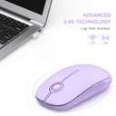 VssoPlor Wireless Mouse, 2.4G Slim Portable Computer Laptop Mouse with Nano Receiver Quiet Silent Optical Mice for Notebook, PC, Laptop, Computer-Light Purple
