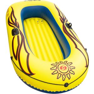 Solstice by Swimline SunSkiff 2-Person Boat, Yellow, Blue, Black, One Size (29250)