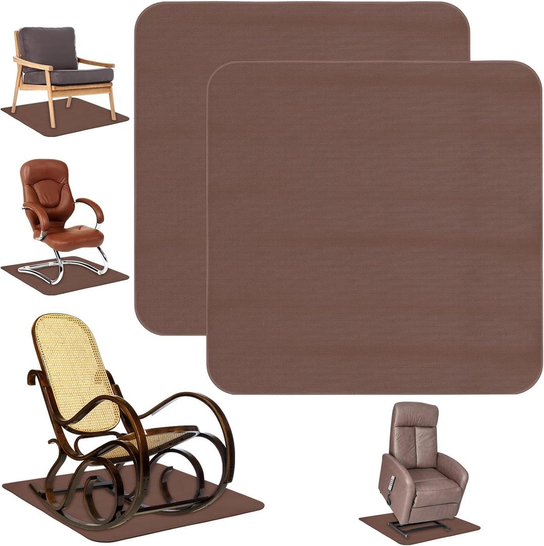2 Pcs Non Skid Recliner Pads for Hardwood Floors Furniture Gripper Pad Furniture Non Slip Chair Pad Under Recliner Floor Protectors to Keep Furniture from Sliding Swivel Chairs Recliner Mats