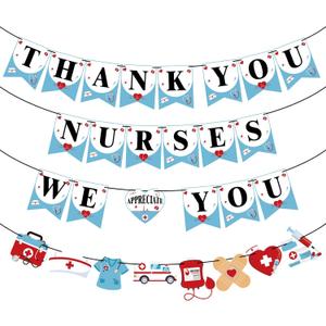 Happy Nurses Week Banner Thank You We Appreciate You Party Decorations Nursing Week Gifts Happy Doctors Day Banner Decorations for Nurses Home Office School Hospital Deco