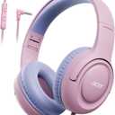 acer Kids Headphones - Over-Ear 85/94dB Volume Limiter 3.5mm Jack Foldable Stereo Sound Headset for Toddlers Girls Boys Travel Learning Entertainment Tablet Kindle iPad PC,Pink Purple, HK03