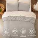 Bedsure Queen Comforter Set, Linen Soft Prewashed Bedding for All Seasons, 3 Pieces GentleSoft Bed Set, 1 Lightweight Comforter (90"x90") and 2 Pillowcases (20"x26")