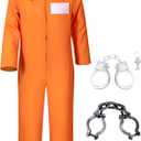 Yoroka Orange Prison Jumpsuit Kids Prison Uniform with Chain Props and Handcuff (100)