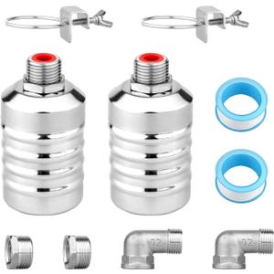 2pcs Water Float Valve, Stainless Steel Automatic Water Level Control Float Valve 1/2in and 3/4in Connection Types for Fish Tank Swimming Pool Livestock Trough