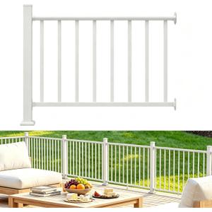 4FT White Deck Railing Kit for Deck, Porch, Patio & Balcony