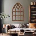 Sintosin Farmhouse Arched Window Frame Wall Decor 20 x 32 Inches, Wood, 31.5"L x 19.7"W