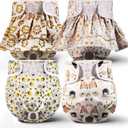 XPCARE Dog Diapers Female (4 Pack) - Washable Reusable Female Dog Diapers - Highly Absorbent Puppy Diapers for Dogs in Heat, Incontinence, or Excitable UrinationSmall