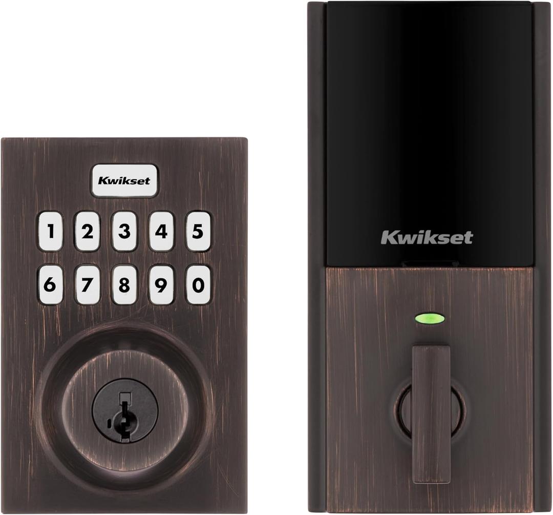 Kwikset HomeConnect 620 Z-Wave Long Range Enabled Keypad Smart Lock Convenient Keyless Entry, Customizable User Codes, Ring Alarm Compatible, Hub Required, Sold Separately Venetian Bronze Contemporary