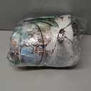 AZHM Farmhouse Flower Floral Shower Curtain Set 4pcs Rustic Teal Turquoise Daisy Bathroom Accessory Set with Rugs and 12 Hooks