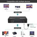 MT-ViKI HDMI Splitter 1 in 4 Out, 4K 30Hz Powered HDMI Distributor for 4 Monitors, Supports 3D & HDCP 1.4, Mirror Only, Compatible with Gaming Consoles, Streaming Sticks & PCs, with Power Adapter