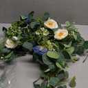 2 Pack 12Ft Blue White Flower Garland Artificial Eucalyptus Flower Garlands Fake Peony Rose Floral Vines Silk Hydrangea Hanging Vine Greenery Garland for Wedding Party Table Backdrop Decor