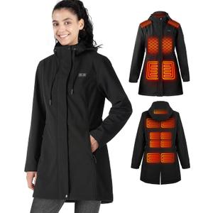 Heated Jackets for Women, 15 Heat Zones Women's Heated Jacket with Btter Pack, Lightweight Softshell Jacket