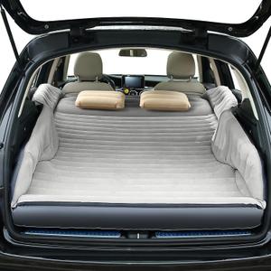 Self-Inflating SUV Air Mattress with Built in Electric Pumpcar air Mattress for TrunkPortable car Mattress for Travle and Camping (Light Gray)
