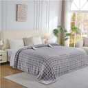 Electric Heated Blanket Queen Size, Dual Control Fast Heating Sherpa Blanket, 8 Heating Levels & 10 Hours Auto Off, Machine Washable with ETL & FCC Certified, Grey Plaid