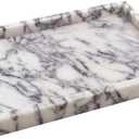 Luxurious Natural Marble Tray Hand Towel Organizer for Disposable Paper Napkins, Jewelry, Makeup Bathroom Vanity Sink Comestic Holder Bathtub Decorative Organizer Perfume Tray/Calacatta Viola