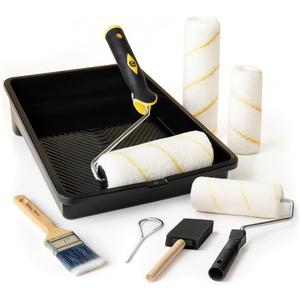 Bates - Paint Tray Set, Paint Rollers, Paint Brushes for Wall, Tray, Roller Brush, 11 Piece Home Painting Supplies, Foam Brush, House Painting Supplies, Painting Tools, Interior, Exterior