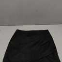 Skrtimory Faux Suede Mini Skirt Bodycon Ruched Tulip Fall Winter Short Suede Mini Skirts for Women (Small, Black)