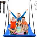 Trekassy 700lb Giant 60" Skycurve Platform Tree Swing for Kids and Adults with 2 Hanging Straps-Blue