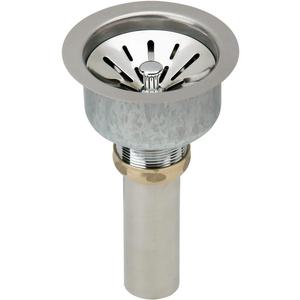 Elkay LK99 3-1/2" Deluxe Drain with Type 304 Stainless Steel Body, Strainer Basket, Rubber Seal, and Tailpiece 