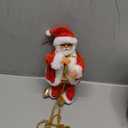 Electric Animated Climbing Santa Claus 2022 Christmas Ornament On Rope Ladder, Indoor/Outdoor Hanging Christmas Tree Decoration