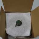 Honeydak Speckled Ceramic Salt Cellar with Lid and Wooden Spoon, Rustic Farmhouse Salt Pepper Cellar Holder for Valentines Day,Housewarming Gift, Heavyweight Spices Jar(Green,1 Set)