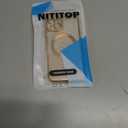 NITITOP Compatible with iPhone 14 Case Cute Clear Glitter [Compatible for MagSafe] Plating Heart Sparkle Bling Magnetic Girl Women Electroplated Frame Camera Protection Back Cover - Gold