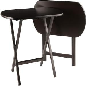 Winsome Cade Set of 2 Foldable Snack Tables, Oversized, for Living Room, 25", No Assembly, Coffee