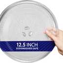 Impresa Replacement Microwave Glass Plate, 12.5 Inches Diameter, Microwave Glass Plate Compatible with General Electric & Samsung Plates