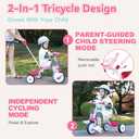 Liberry 2 in 1 Toddler Tricycle Age 2 3 4 Years Old, Kids Trike with Adjustable Push Handle, Bell & Basket, 3 Wheel Bike Riding Toy Birthday Gift for Girls Boys, Pink