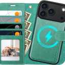 OCASE for iPhone 17 Pro Max Detachable Wallet Case with Card Holder, 2 in 1 PU Leather Flip Folio with RFID Blocking Stand Wrist Strap Shockproof Phone Cover 6.9 Inch 2025, Green