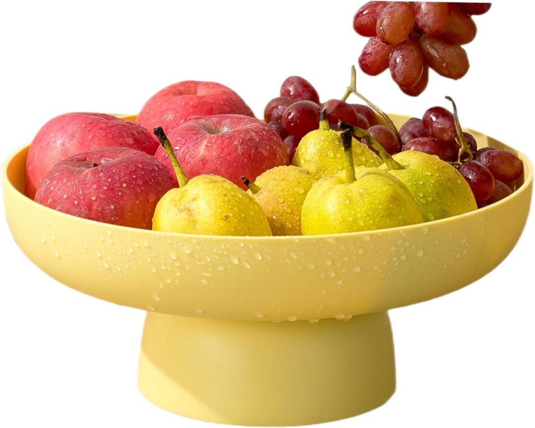 Onefitow Fruit bowl Fruit Basket for Kitchen Countertop Kitchen Storage Baskets Stand Organization, Decor Centerpiece Counter or Dining Room Tables (Yellow)
