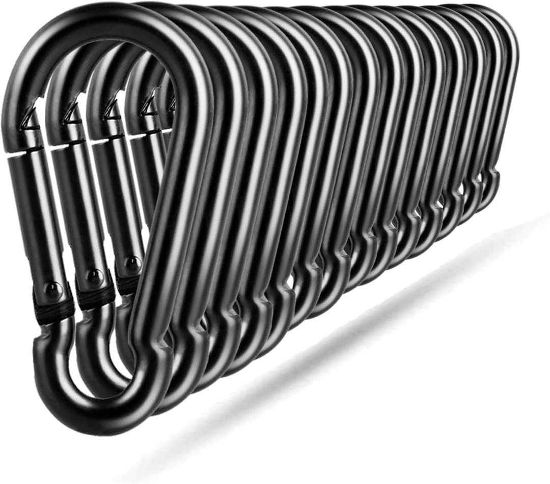 14 PCS Carabiner Clip Spring Snap Hooks - M8 3.15 Inch Heavy Duty Snap Hook Quick Link for Swing Hammock Camping Fishing Hiking, 500 lbs Capacity