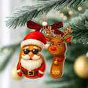 4 x 67 Christmas Ornament - 67 Ornaments for Christmas Tree 2025 - Funny 6 7 for Teens, Kids - Viral Xmas Acrylic Decoration, Teen Girls Trendy Stuff - Meme Funny White Elephant Gifts (67 Santa Reindeer)