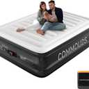 COMMOUDS Queen Air Mattress with 2000mAh Battery Powered Pump, 18" Raised Inflatable Mattress, Portable Blow up Mattress, Air Bed for Camping, Home and Guest