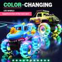 4 Pack Light Up Monster Trucks Toys for Boys Ages 3-5, Take Apart Toys Cars with Glowing Wheels, Birthday Gift for 2 3 4 5 6 7 Year Boys Toddlers