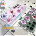 Compatible with Samsung Galaxy S23 Ultra Cases with Design, Cute Transparent Designer Phone Case for Women Girls Girly with Heavy Duty Protective Bumper (Clear Wonderful Large Flowers)