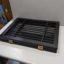 Pet Dog Gate Freestanding, (Black Pet Gate, 3 Panel 30" × 24-49" Tall)