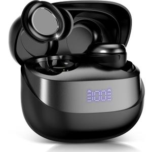 Sleep Earbuds Bluetooth in Ear Light-Weight Headphones, Mini Sleep Headphones Small Design for Side Sleepers, 47H Playtime with Charging Case, Clear Calls Earphones, Pure Black