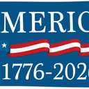 250 Anniversary Flag 3x5 Ft Blue America 1776-2026 Patriotic Flag 250th Birthday Yard Signs Party Supplies Hanging Decor for Room House Welcome Photo Backdrop with Brass Grommets