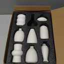 Set of 8 Ceramic Bud Vases for Pampas Grass Flowers, Small Vases in Bulk for Centerpieces Boho Vases for Wedding Decorations Neutral Living Room and Bedroom Decor DIY Gift (White)