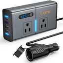 BMK 200W Car Power Inverter Newly Car Plug Adapter Outlet Charger DC 12V to 110V Car Inverter with 1.2A&2.4A USB, 1 QC3.0 USB and 1 Type C Ports Black