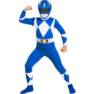 Morphsuits Blue Mighty Morphin Power Rangers Costume Kids, Power Rangers Kids, Boys Halloween Costume (Medium)