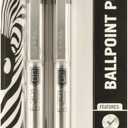 Zebra Pen F-301 Ballpoint Fine Point 0.7mm Stainless Steel Retractable Ballpoint 2-Pack  Easy-Glide Ink, Non-Slip Grip, Metal Clip, Refillable with F-Refill, Professional Design (27112)